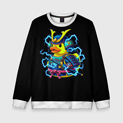 Свитшот детский Электрическая уточка самурай, цвет: 3D-белый