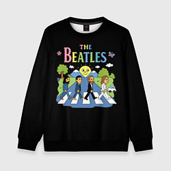 Свитшот детский The Beatles, мультяшный стиль, цвет: 3D-черный