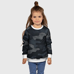 Свитшот детский Текстура - камуфляжная синяя ткань, цвет: 3D-белый — фото 2