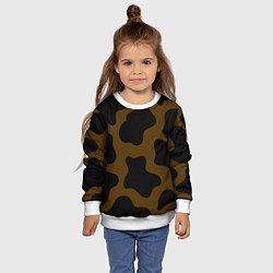 Свитшот детский Коричневая коровья расцветка, цвет: 3D-белый — фото 2