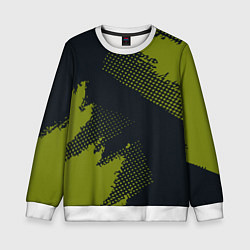 Свитшот детский Абстрактная текстура в зеленом, цвет: 3D-белый