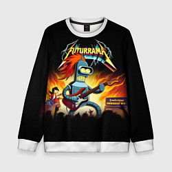 Свитшот детский Bender is a hard rock guitarist - Futurama, цвет: 3D-белый