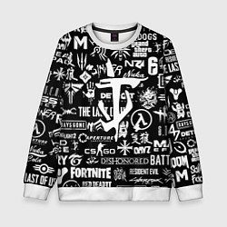 Детский свитшот Doom логотипы всех игр