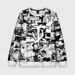 Свитшот детский Doom anime black, цвет: 3D-белый