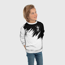 Свитшот детский Doom краски черно белый, цвет: 3D-белый — фото 2