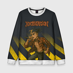 Свитшот детский XXXTentacion с микрофоном в аниме стиле, цвет: 3D-белый