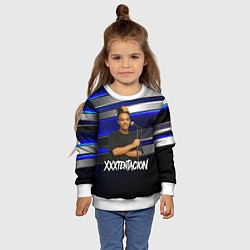 Свитшот детский XXXTentacion с микрофоном довольный, цвет: 3D-белый — фото 2