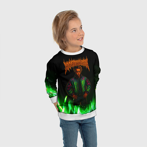 Детский свитшот XXXTentacion hardcore / 3D-Белый – фото 3