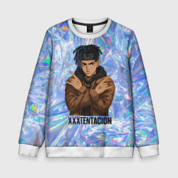 Свитшот детский XXXTentacion - скрещенные руки, цвет: 3D-белый