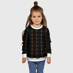 Свитшот детский Color black orange green crosses, цвет: 3D-белый — фото 2
