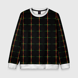 Свитшот детский Color black orange green crosses, цвет: 3D-белый