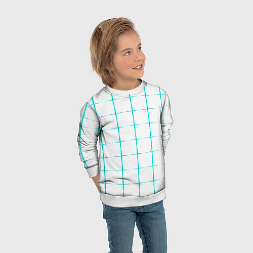 Детский свитшот Color white light blue crosses / 3D-Белый – фото 3
