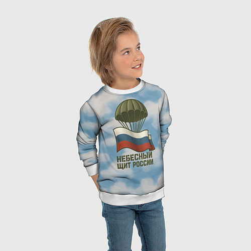 Детский свитшот Небесный щит России ВДВ / 3D-Белый – фото 3