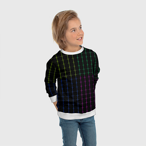 Детский свитшот Color black multicolored stripes / 3D-Белый – фото 3