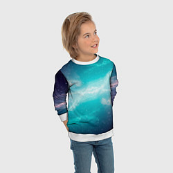 Свитшот детский Галактическое сияние небес, цвет: 3D-белый — фото 2