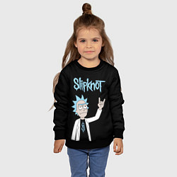 Свитшот детский Slipknot и Рик Санчес из Рик и Морти, цвет: 3D-черный — фото 2