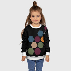 Свитшот детский Honeycombs autumn colors, цвет: 3D-белый — фото 2