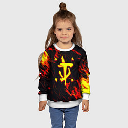Свитшот детский Doom огненные искры, цвет: 3D-белый — фото 2