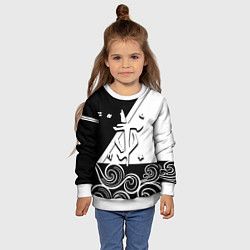 Свитшот детский Doom стильная геометрия, цвет: 3D-белый — фото 2