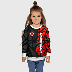 Свитшот детский Umbrella corp - красные фрагменты, цвет: 3D-белый — фото 2