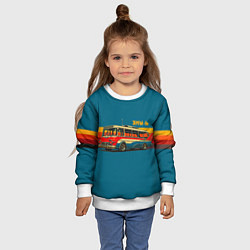 Свитшот детский Ретро автобус ЗИУ-6 поп-арт, цвет: 3D-белый — фото 2