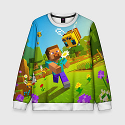 Свитшот детский Стив и пчела, цвет: 3D-белый