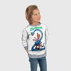 Свитшот детский Главные герои Зверополис 2, цвет: 3D-меланж — фото 2