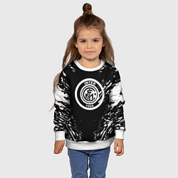 Свитшот детский Inter белые штрихи красок, цвет: 3D-белый — фото 2