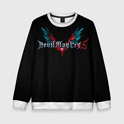Свитшот детский Devil may cry 5 лого, цвет: 3D-белый