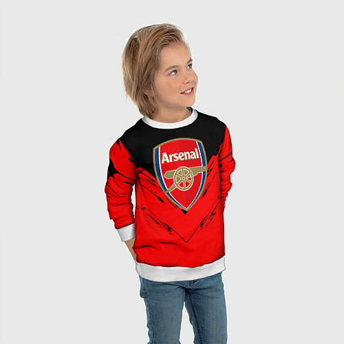 Детский свитшот Arsenal текстура краски / 3D-Белый – фото 3