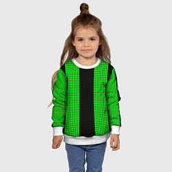 Свитшот детский Color background black green, цвет: 3D-белый — фото 2