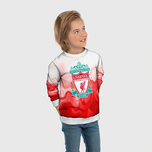 Детский свитшот Фк Ливерпуль 2025 / 3D-Белый – фото 3