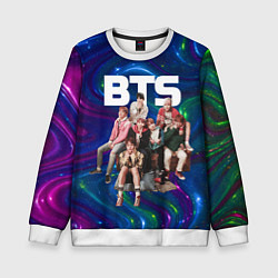 Свитшот детский BTS фотосессия на диване, цвет: 3D-белый