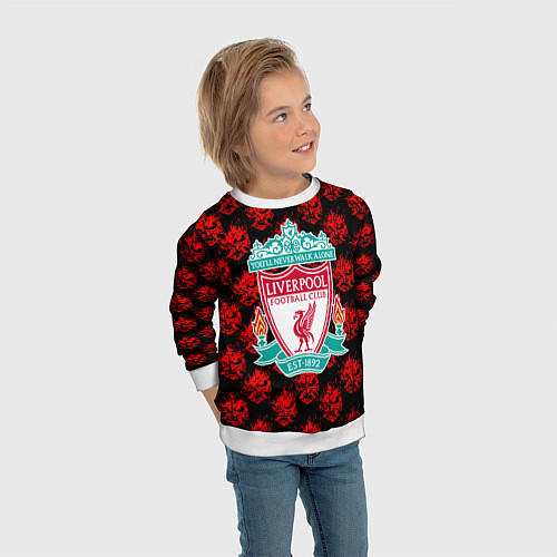 Детский свитшот Liverpool samurai / 3D-Белый – фото 3