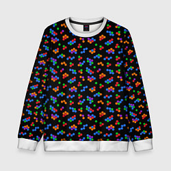 Детский свитшот Разноцветные детали мозаики на черном