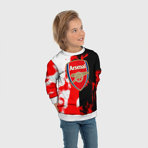 Детский свитшот Арсенал огонь / 3D-Белый – фото 3