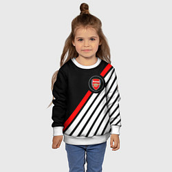 Свитшот детский Арсенал геометрия полосы, цвет: 3D-белый — фото 2