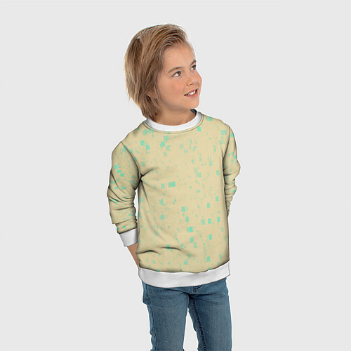 Детский свитшот Color beige turquoise / 3D-Белый – фото 3