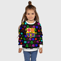 Свитшот детский Barcelona neon games logo, цвет: 3D-белый — фото 2