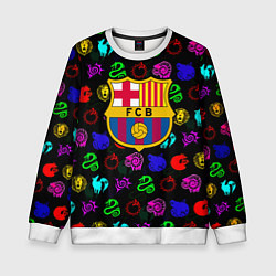 Свитшот детский Barcelona neon games logo, цвет: 3D-белый