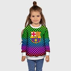 Свитшот детский Barcelona gradient neon, цвет: 3D-белый — фото 2
