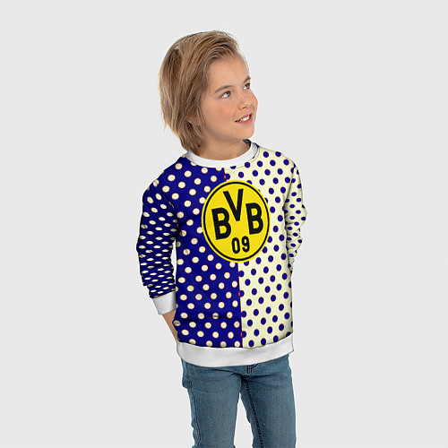 Детский свитшот Borussia точки текстура / 3D-Белый – фото 3