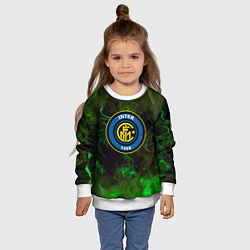 Свитшот детский Интер кислотный огонь, цвет: 3D-белый — фото 2