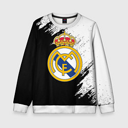 Свитшот детский Real Madrid текстура штрихи, цвет: 3D-белый