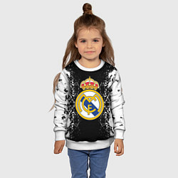 Свитшот детский Реал Мадрид текстура краски, цвет: 3D-белый — фото 2