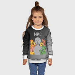 Свитшот детский Я NPC без эмоций, цвет: 3D-белый — фото 2