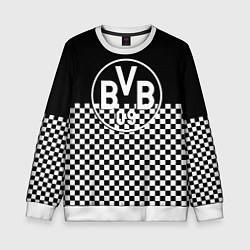 Свитшот детский Borussia шахматная клетка, цвет: 3D-белый