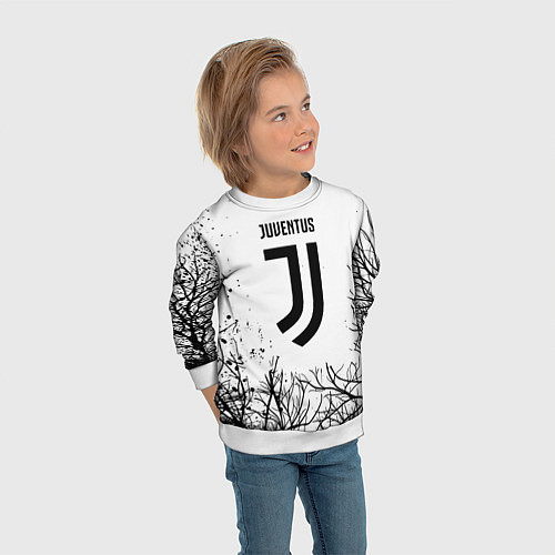 Детский свитшот Ювентус черные деревья / 3D-Белый – фото 3