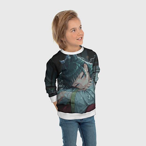 Детский свитшот Маомао с кошачьими ушками / 3D-Белый – фото 3