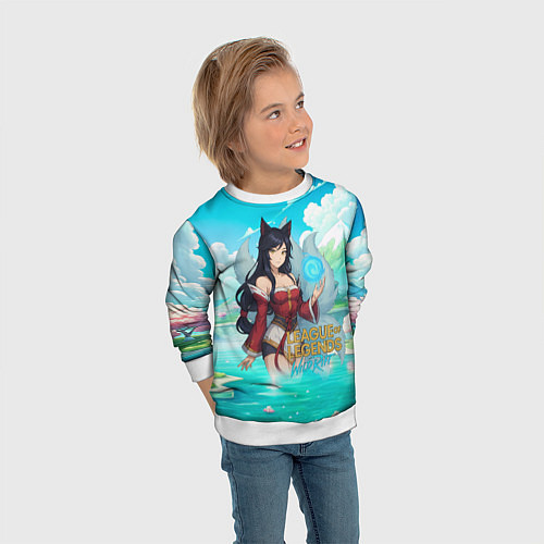Детский свитшот Ahri League of Legends / 3D-Белый – фото 3